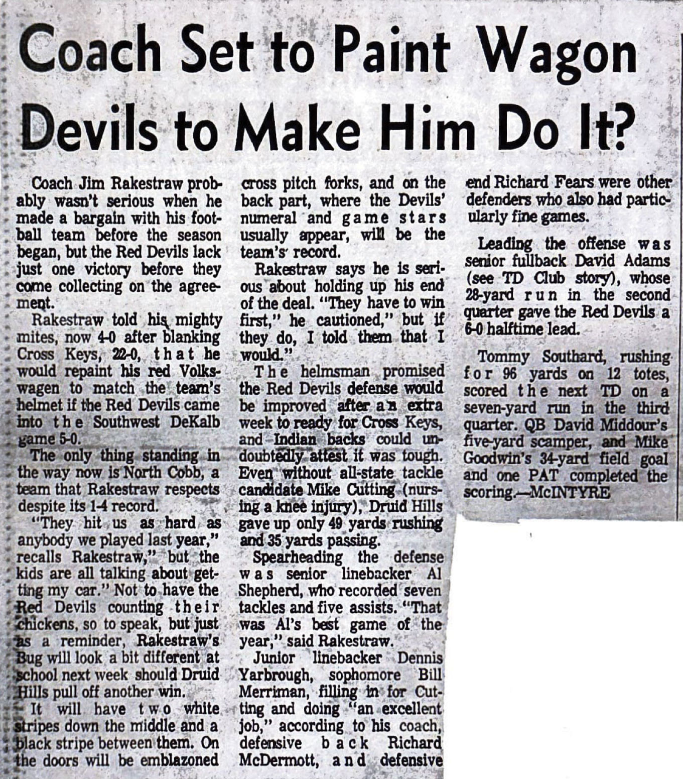Coach Set To Paint Wagon Devils To Make Him Do It