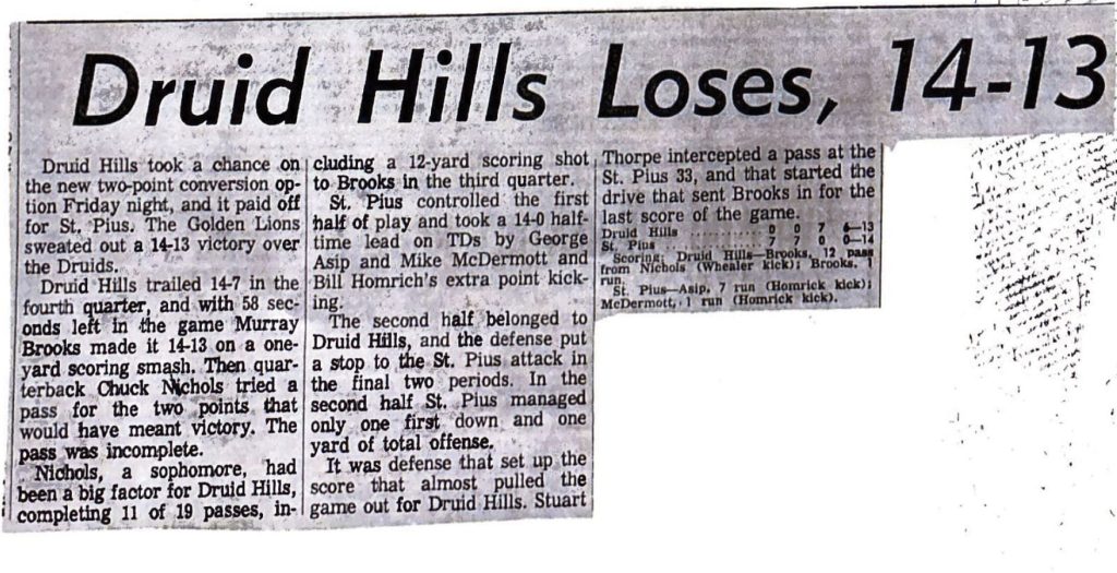 Druid Hills Loses 14 13 Article