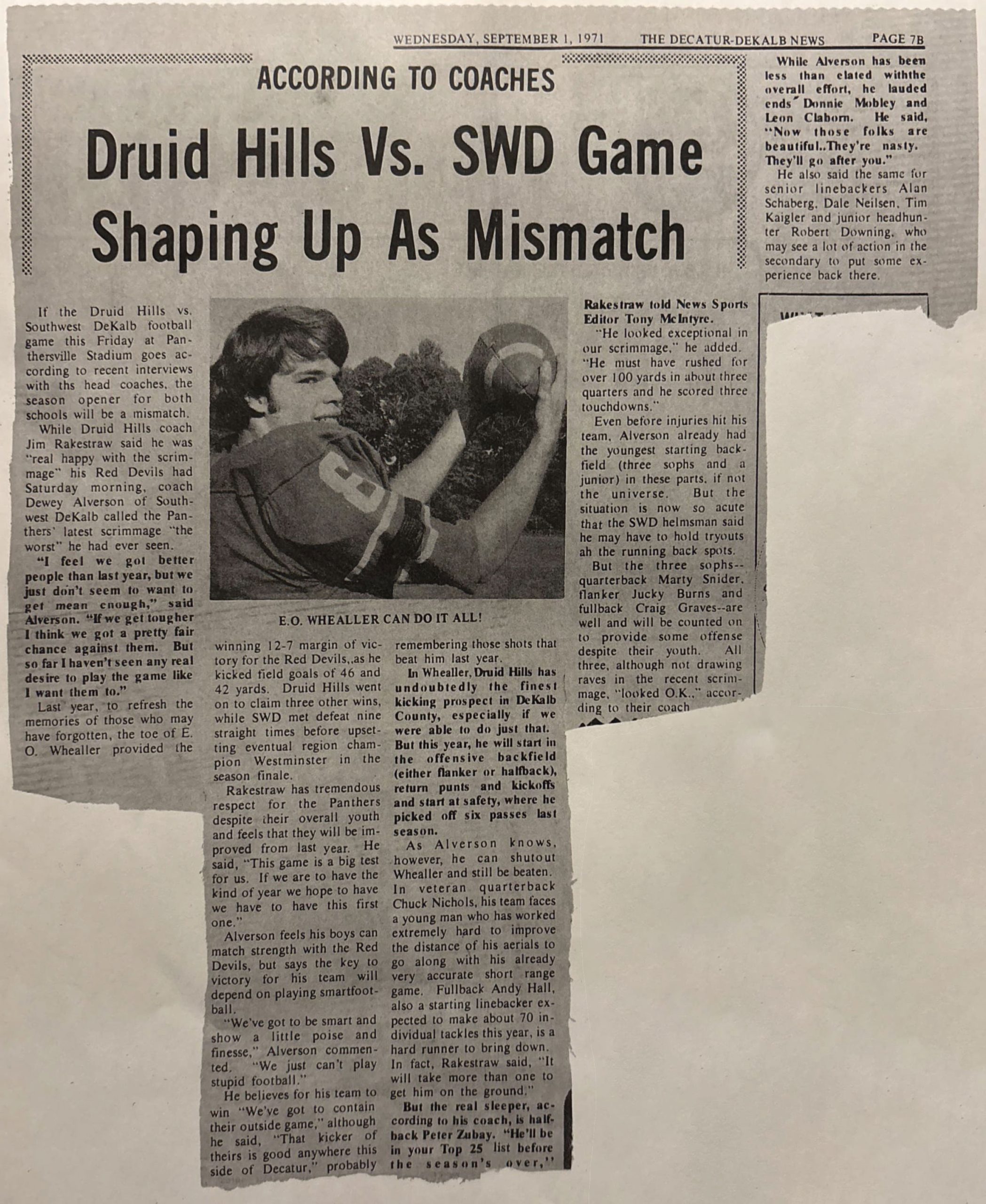 Druid Hills Vs Swd Game Shaping Up As Mismatch Article