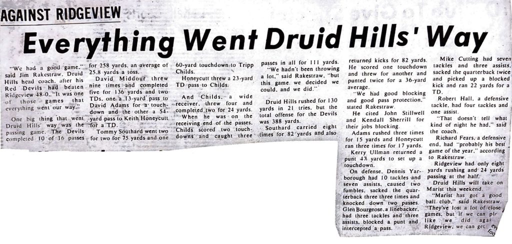 Everything Went Druid Hills' Way
