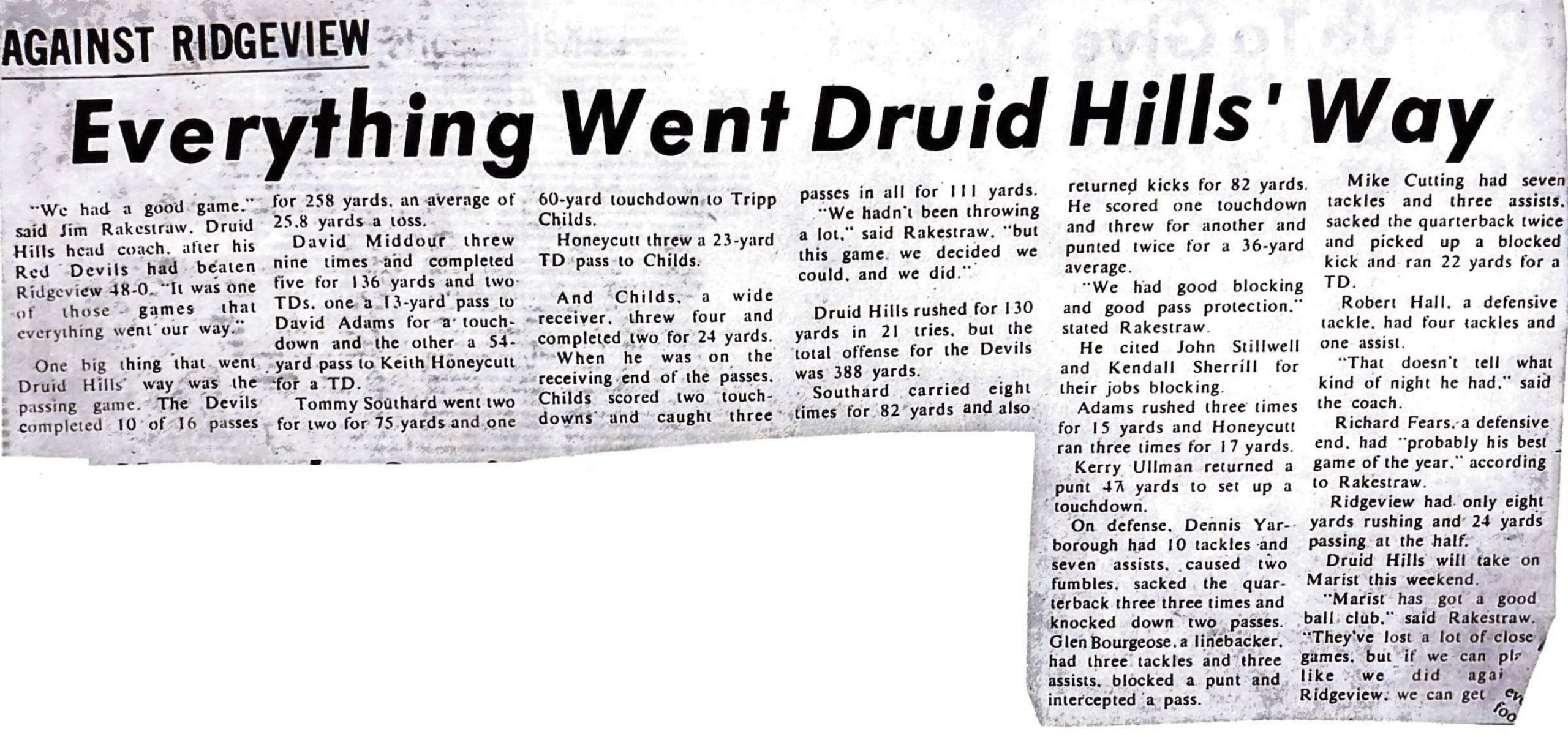 Everything Went Druid Hills' Way
