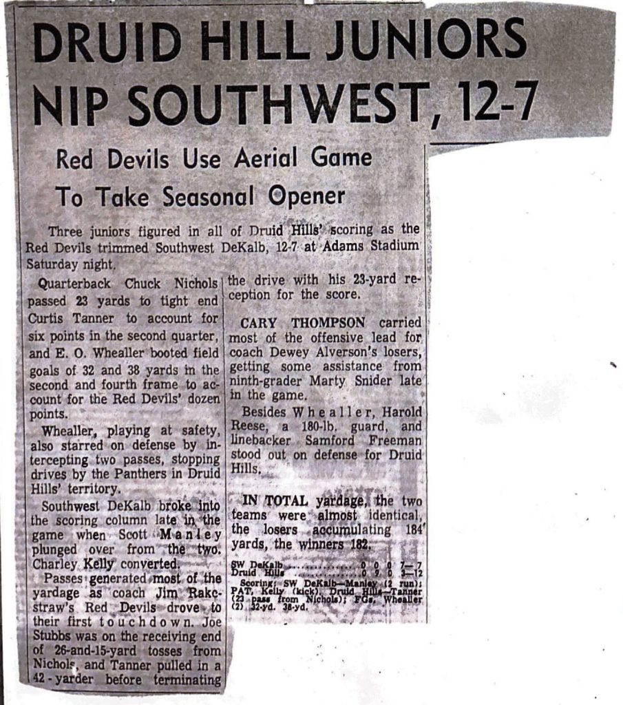 Druid Hill Juniors Nip Southwest, 12 7 Article