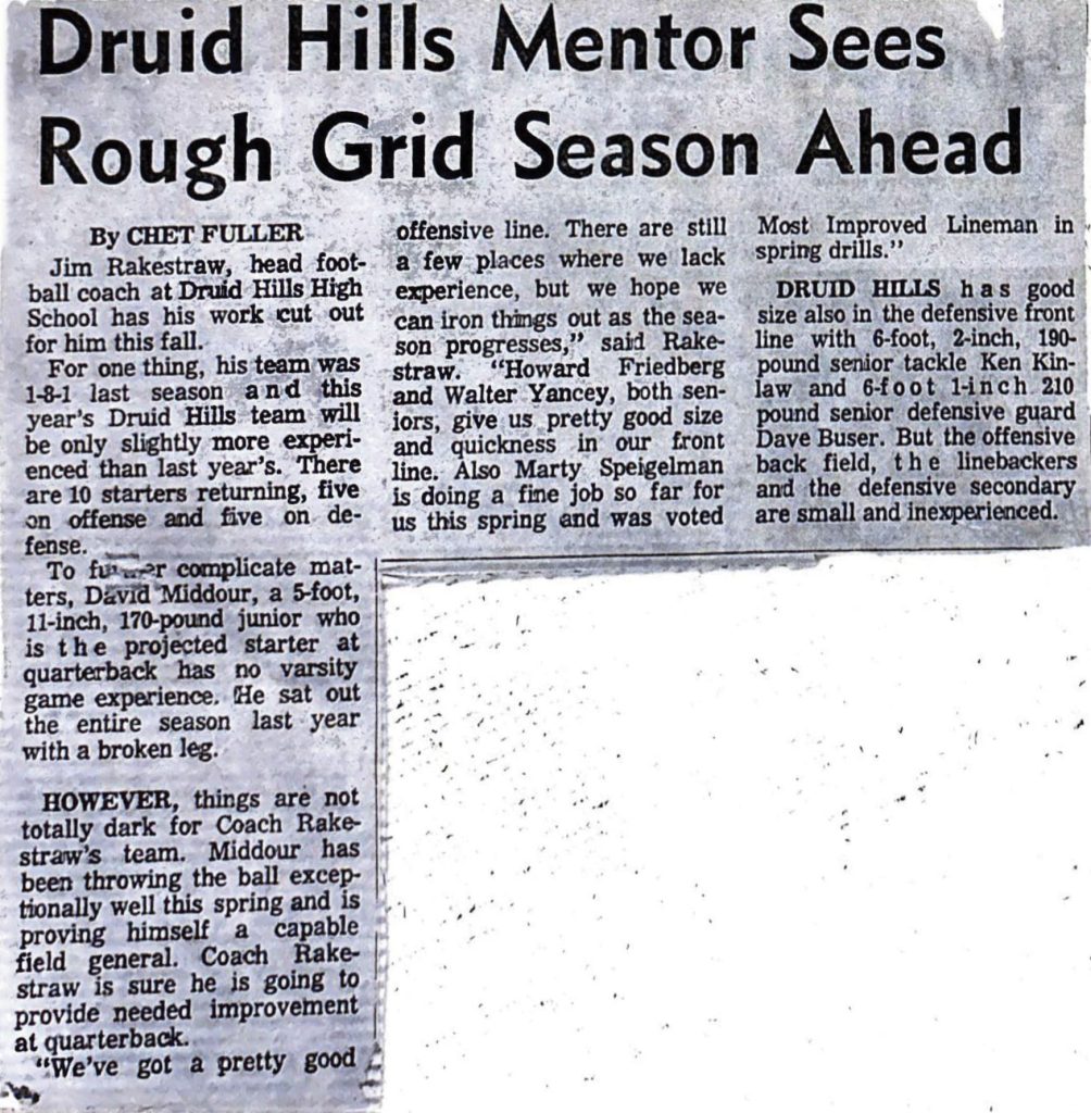 Druid Hills Mentor Sees Rough Grid Season Ahead Article