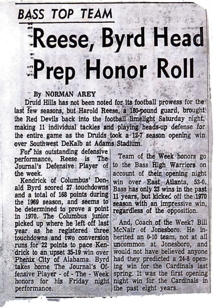 Reese, Byrd Head Prep Honor Roll Article